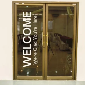Welcome Vinyl Decal Sticker, Welcome Decals for Business, Business Logo Decals, Decals for Windows