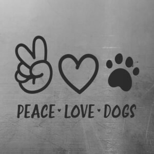 Peace Love Dogs Vinyl Decal Sticker | Vinyl Decal Sticker | For all you Dog Lovers out there, Express Yourself with this Vinyl Decal Sticker