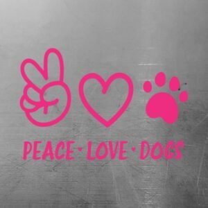 Peace Love Dogs Vinyl Decal Sticker | Vinyl Decal Sticker | For all you Dog Lovers out there, Express Yourself with this Vinyl Decal Sticker