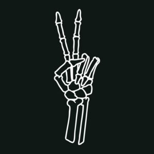 Skeleton Fingers Peace Sign Vinyl Decal sticker | Vinyl Decal Sticker | For anyone looking for a scarier alternative to a peace sign