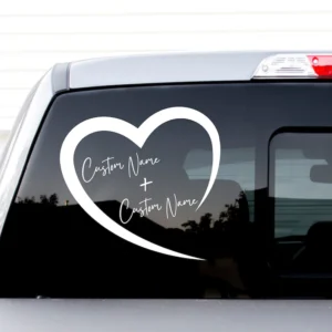 Valentine's Day Gift, Personalized Heart Vinyl Decal, Customized Heart Decal, Valentine Heart Sticker, Relationship Decals, Boyfriend Decal