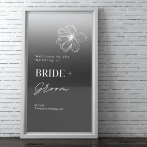 Welcome to our Wedding Sign, Personalized Entrance Sign, Vinyl Wedding Decal, Reception Sign, Wedding Mirror Sign, Custom Wedding Mirror