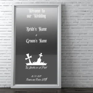 Spooky Love: Halloween-Themed Vinyl Wedding Decal for an Enchanting Celebration. Halloween Wedding Mirror Decal. Halloween Wedding sticker.