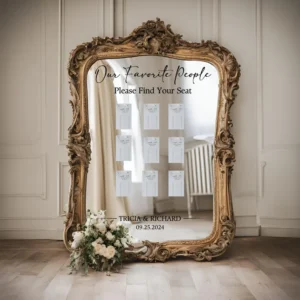 Our Favorite People – Please Find Your Seat – Seating Chart Sign – Bride & Groom name – Reception Sign – Wedding Mirror Sign – Wedding Decor