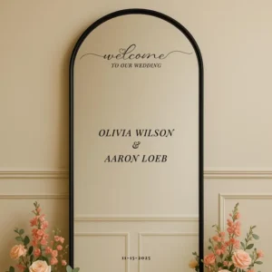 Custom Wedding Mirror Welcome Decal • Personalized Vinyl Sign for Ceremony or Reception • Names & Date Elegant Entrance Sticker