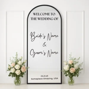 Welcome Wedding Decal - Personalized Wedding Day mirror Sign - Vinyl Wedding Day Decal for Mirror - Custom Wedding Sign - Signs for Wedding